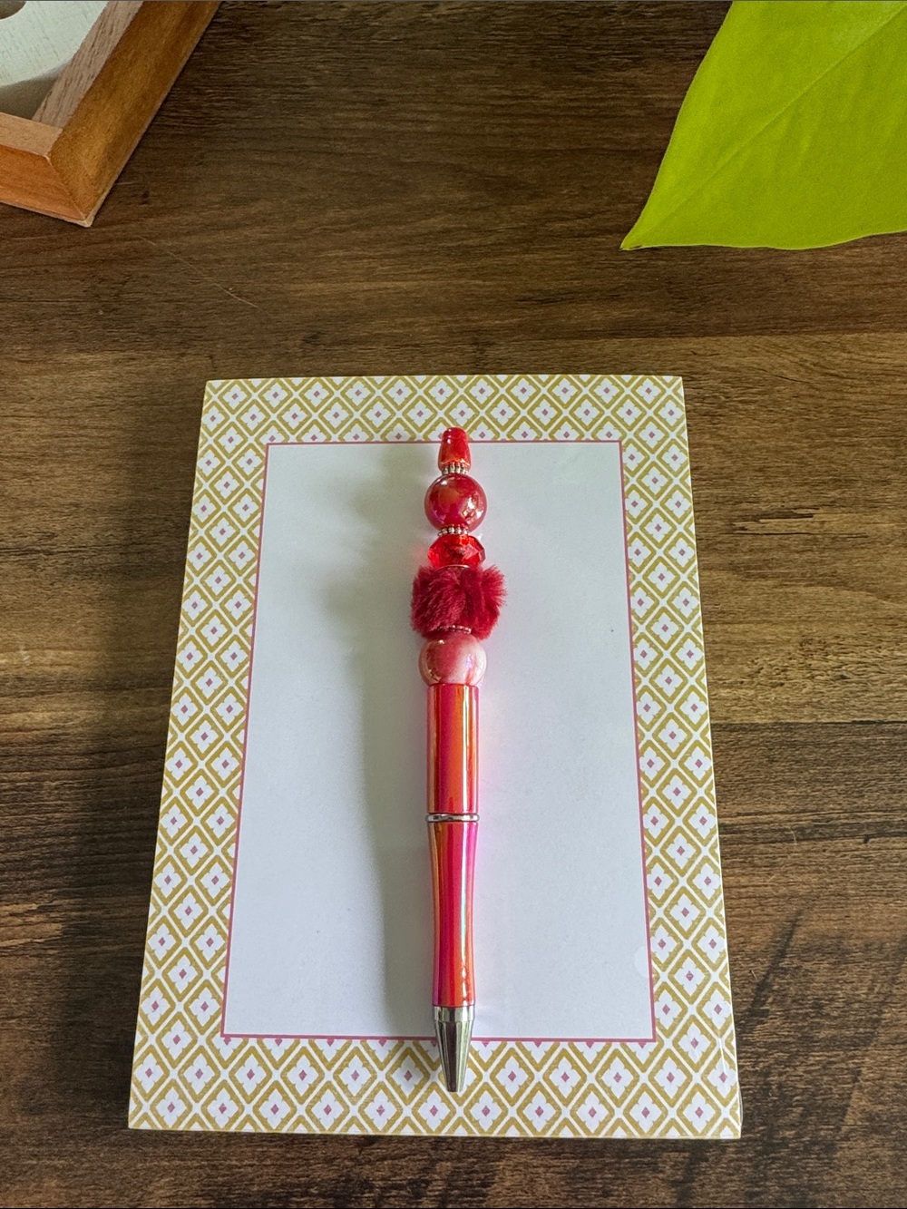 Decorative Red Beaded Pen